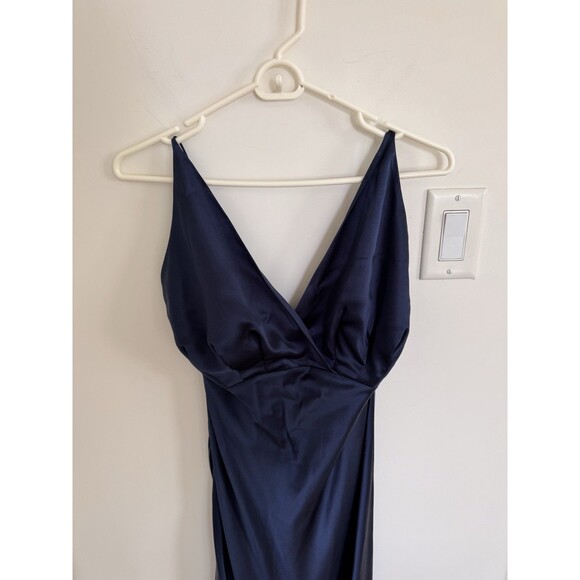 Lilysilk Back Tie 100% Mulberry Silk Maxi Dress Navy Blue Size 4 - Picture 5 of 9